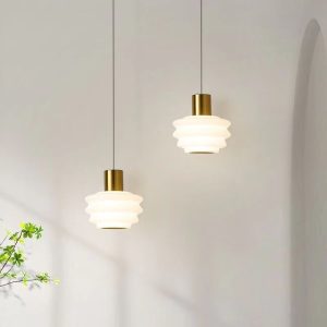 Geometric Ceiling Lamp with Rock Crystal Shade for Residential Use, Adjustable Suspension Length Pendant Lights