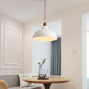 Globe Black/White Iron Shade Ceiling Light with Thread Mounting and Lampshade Included Pendant Lights