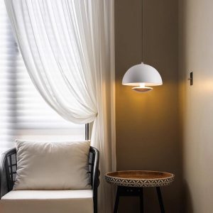 Geometric Pendant Lamp Adapted for Led Light Fixture with Translucent Vitreous Shade Pendant Lights