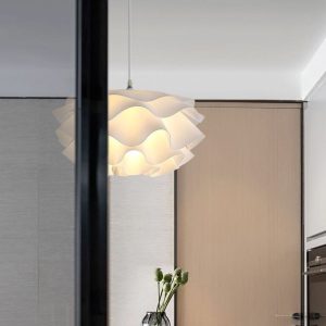 Adjustable Suspension Length Pendant Light with LED, Regular Fixture, and Rock Crystal Shade,, Pendant Lights