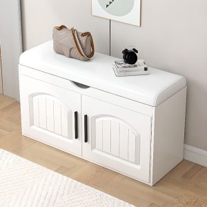 Caramel Trendy Wooden Solid Color Indoor Bench Seat Benches