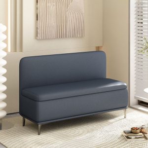 Trendy Upholstered Solid Color Accent Bench with Cushioned Tufted Design Benches