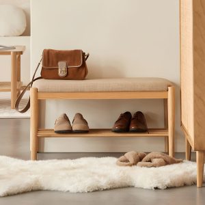 Glam Solid Color Shoe Bench with Chalk/Dove Grey/Khaki Artificial Leather Padded Flip-over Top Benches