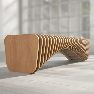 Grey Trendy Upholstered Solid Color Accent Bench with Cushioned Benches