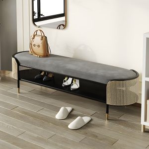 Sepia Trendy Rubberwood Solid Color Indoor Bench Seat Benches
