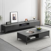 Parallelogram Side Table with 2 Drawers and 1 Shelf Coffee Tables