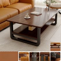 Accent Table with Timber Square Top, Sleighing Base, Stockroom Storage, and 1 Shelf Coffee Tables