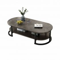 Casual Oblong Timber Accent Table with Frame Base and Repository Storage, Featuring 1 Shelf Coffee Tables