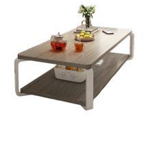 Accent Table with Timber Top, Frame Base, Stockroom Storage, Square Shape, and 1 Shelf Coffee Tables