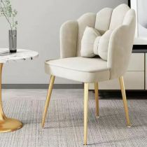 Art Deco Solid Color Cerulean/Lime Green/White Four Legs Side Chair with Pillow & Pillow Back Accent Chairs