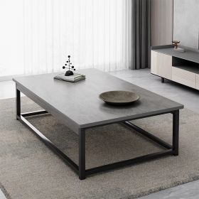 Minimalist Elliptical Manufactured Wood Coffee Table with Locker and 1 Shelf for Foyer Coffee Tables