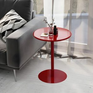 Modern Rectangular End Table with Black Steel Four-Leg Base, Drawers, and Storage Shelves End & Side Tables