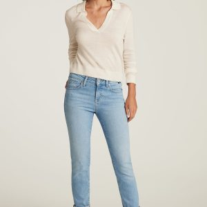EMMA SLIM BOYFRIEND IN LIGHT BRUSHED FLEX BLUE