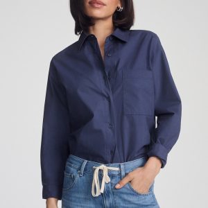 LONG SLEEVE BUTTON-UP SHIRT IN NAVAL ACADEMY