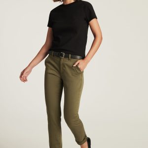 KATHLEEN SLIM BOYFRIEND IN DARK OLIVE CASUAL TWILL