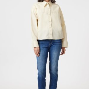 KATHLEEN SLIM BOYFRIEND IN DARK BRUSHED FLEX BLUE