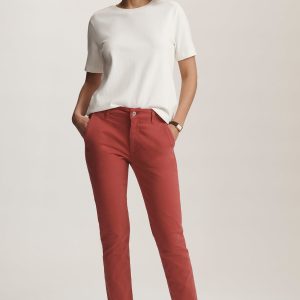 KATHLEEN SLIM BOYFRIEND CHINO IN BUBBLEGUM CASUAL TWILL