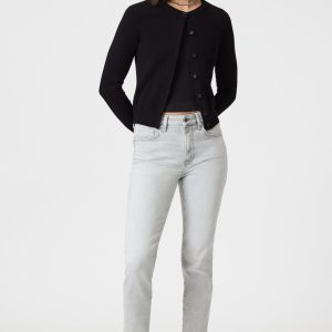 KATHLEEN SLIM BOYFRIEND IN ICE GREY FEATHER BLUE