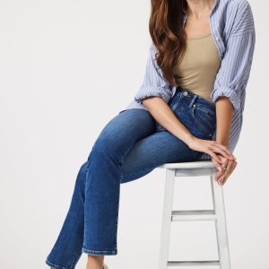 KENDRA STRAIGHT LEG IN DARK BRUSHED FEATHER BLUE