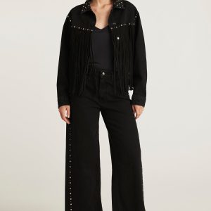 REBECCA WIDE LEG IN STUDDED SMOKE DENIM