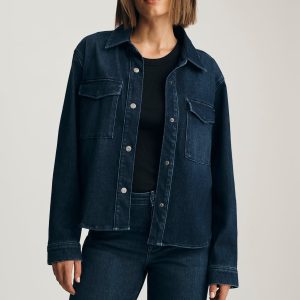 TIA DENIM SHIRT IN DARK BLUE MOVE