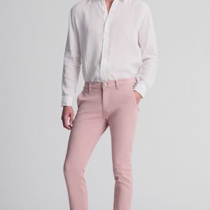 MILTON SLIM STRAIGHT CHINO IN WOODROSE LUXE TWILL