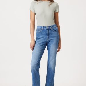 NEW YORK STRAIGHT LEG IN MID BLUE FLEX BLUE