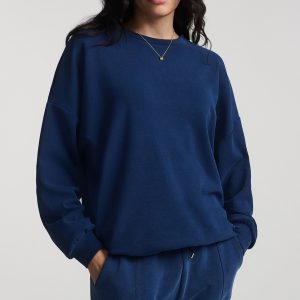LUXE TOUCH TENCEL™ SWEATSHIRT IN MEDIEVAL BLUE
