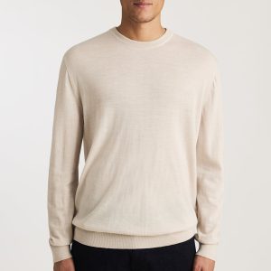 EDITION MERINO WOOL CREW NECK SWEATER IN BEIGE
