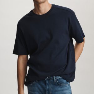 ESSENTIAL CREW NECK T-SHIRT IN BLACK IRIS