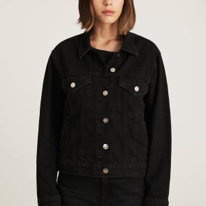RUBY DENIM JACKET IN DARK SMOKE ICON